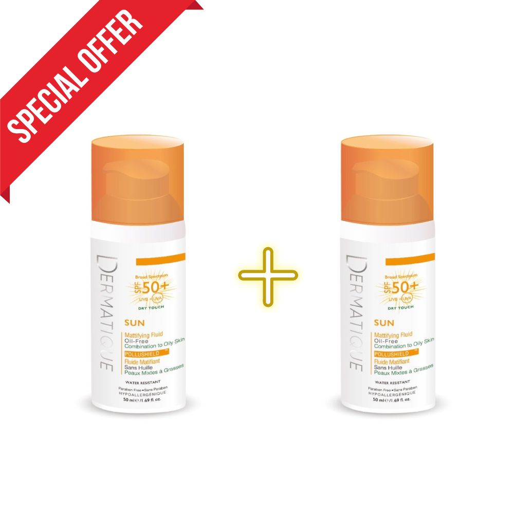 Dermatique Mattifying Sun Fluid SPF 50+ 1+1 عرض