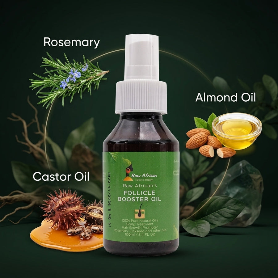 Raw African Follicle booster | powerful hair growth simulator with 4 African oils 100 ml