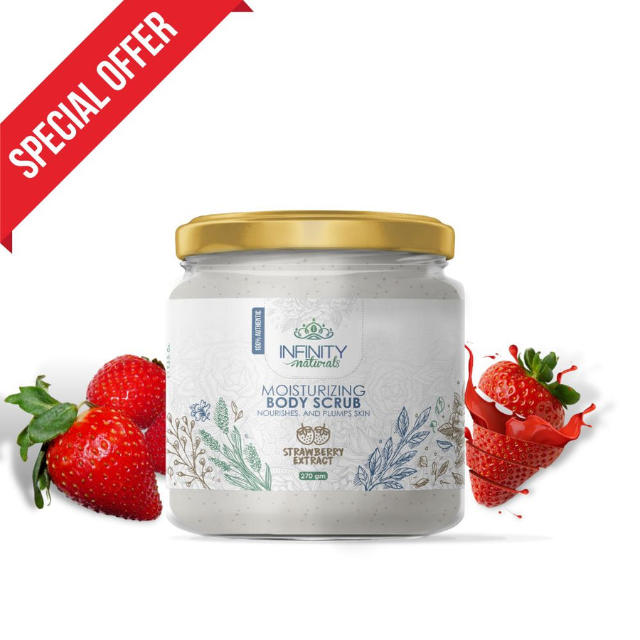 مقشر الجسم بالفراولة 270 حم infinity naturals